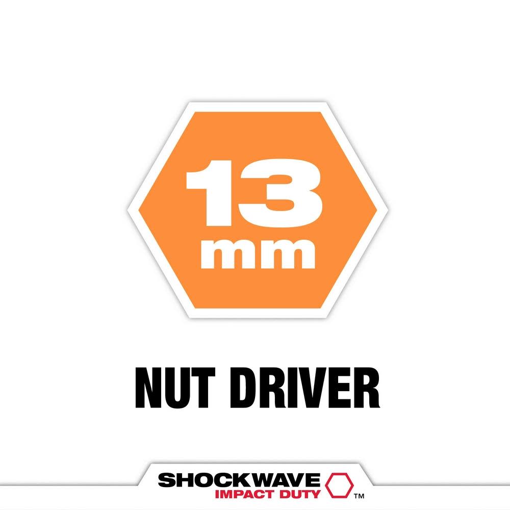 Milwaukee SHOCKWAVE Impact Duty 13MM x 2 9/16″ Magnetic Nut Driver 10pk - Flockneti