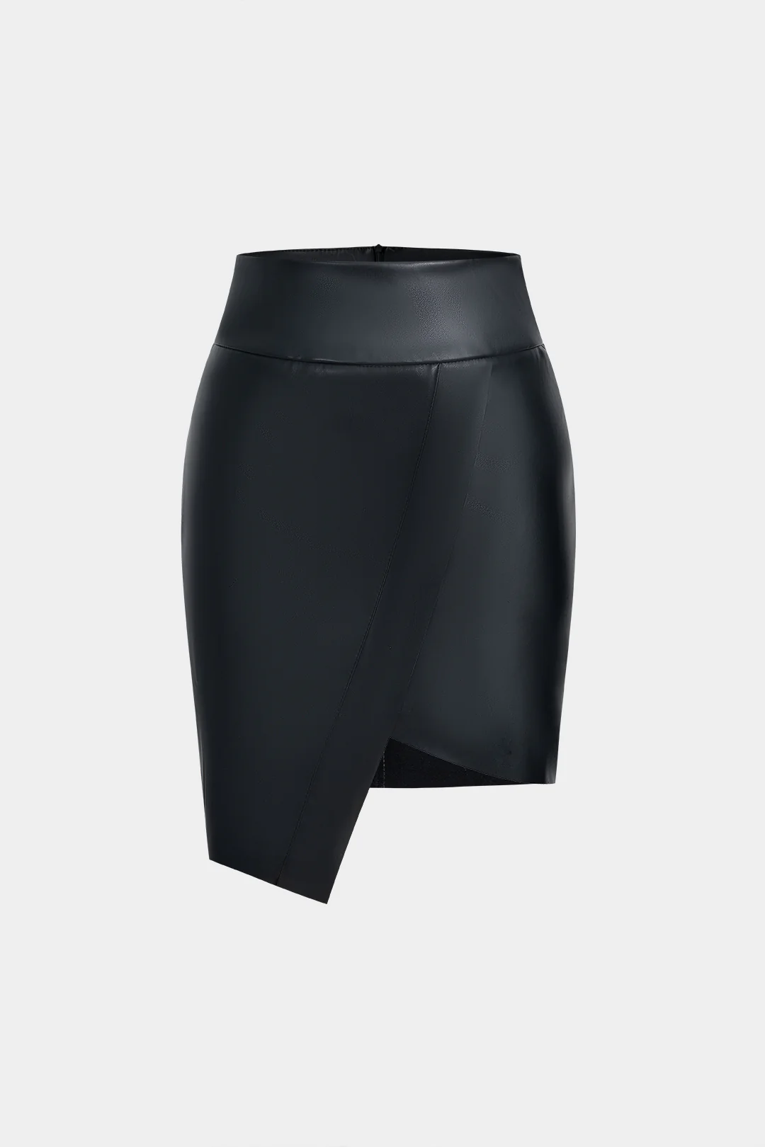 Faux Leather Zipper Skirt - Flockneti