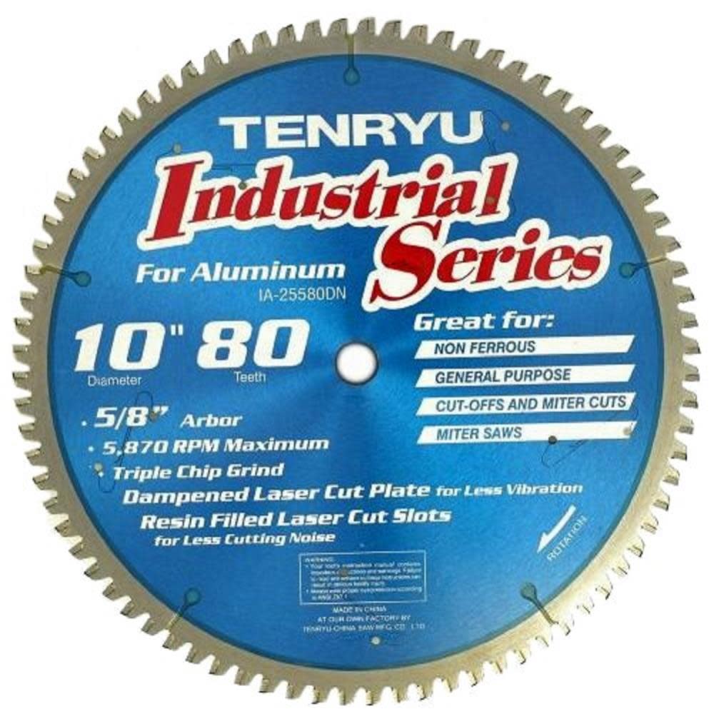 Tenryu Industrial 10In x 80T Non-Ferrous Metal Blade - Flockneti
