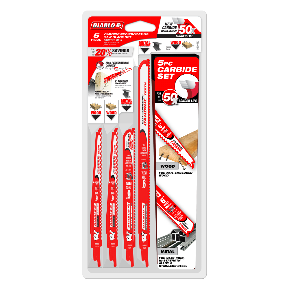 Diablo Tools 5 piece Carbide Recip Set - Flockneti