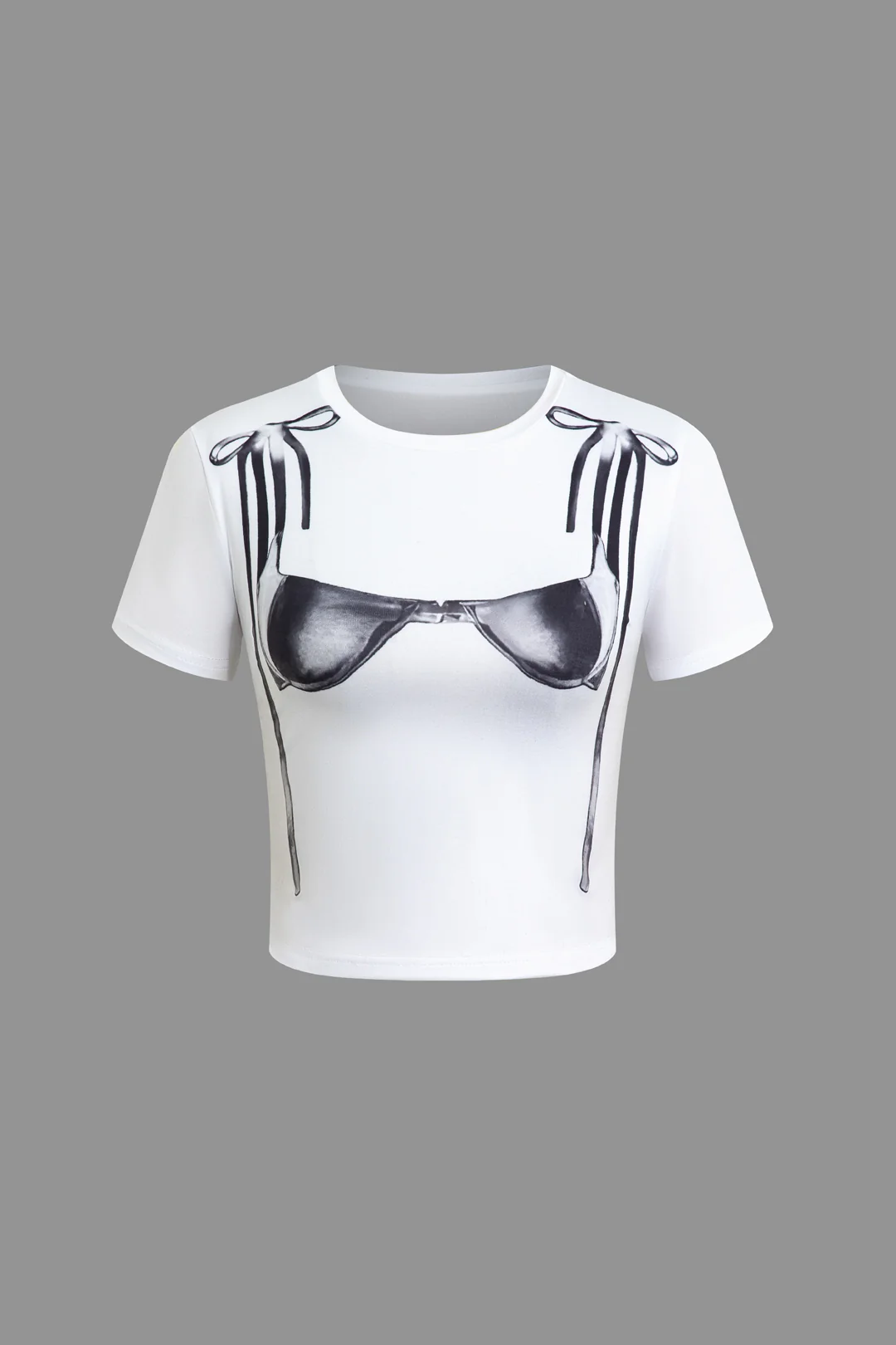 Retro Print Round Short Sleeve T-Shirt - Flockneti