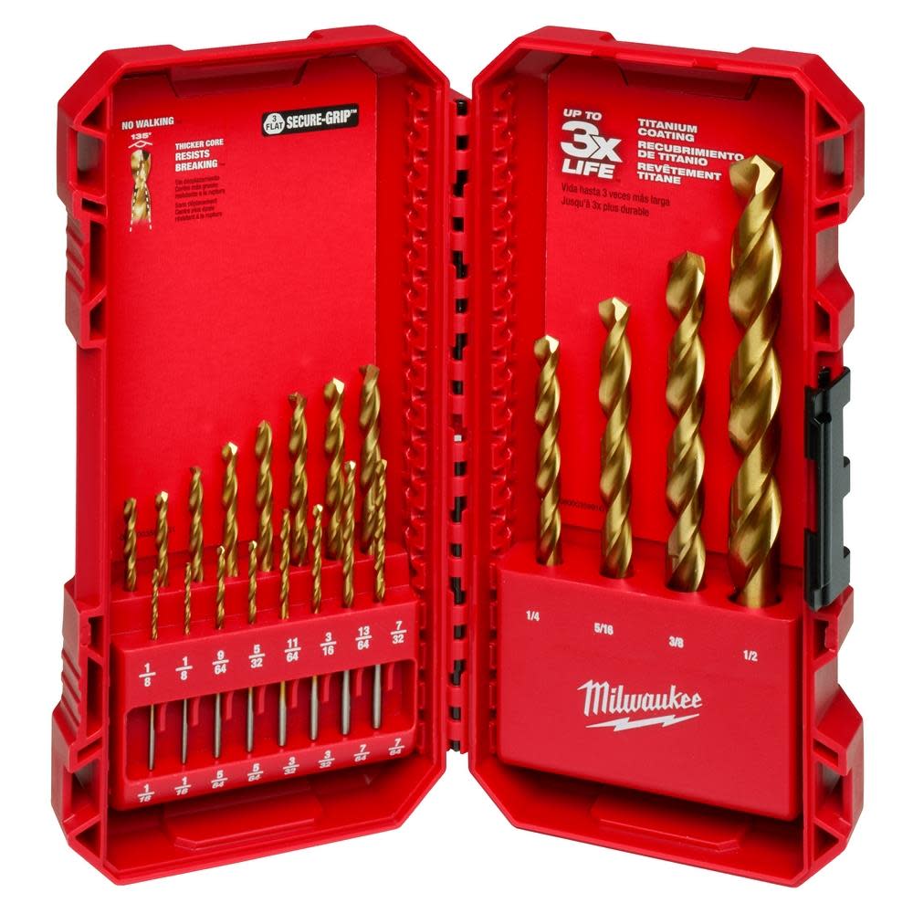 Milwaukee Thunderbolt Titanium Coated Drill Bit Set 20pc - Flockneti