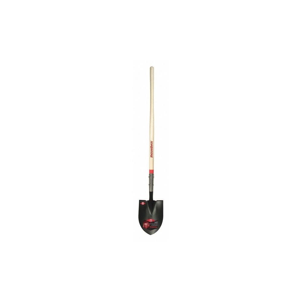 Razorback 48 In. Round Point Closed Back Digging Shovel with Wood Handle - Flockneti