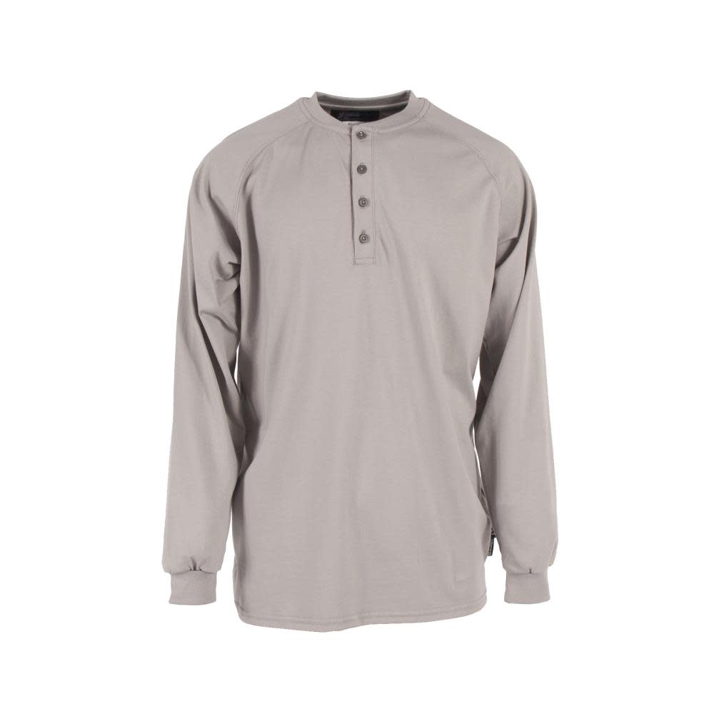 Neese Fire Resistant Cotton Henley Shirt Gray XL - Flockneti