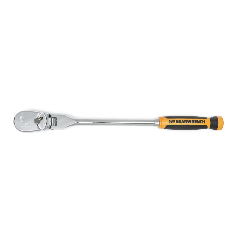 GEARWRENCH 1/2″ Drive 90 Tooth Dual Material Flex Head Teardrop Ratchet – 17″ - Flockneti