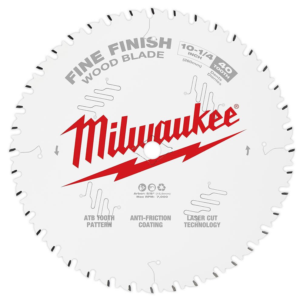 Milwaukee 10-1/4 in. 40T Fine Finish Circular Saw Blade - Flockneti