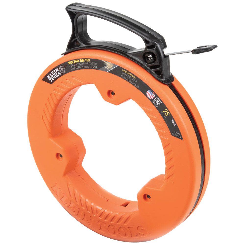 Klein Tools 25′ Wide Steel Fish Tape - Flockneti