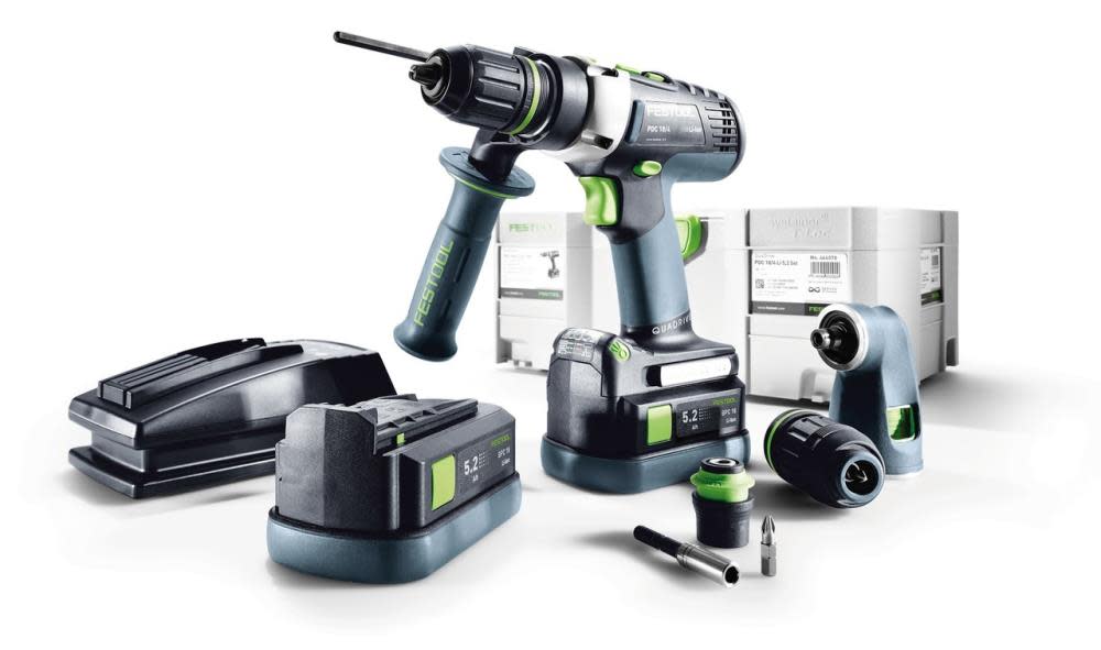 Festool Cordless Hammer Drill QUADRIVE PDC 18/4 Set Kit - Flockneti