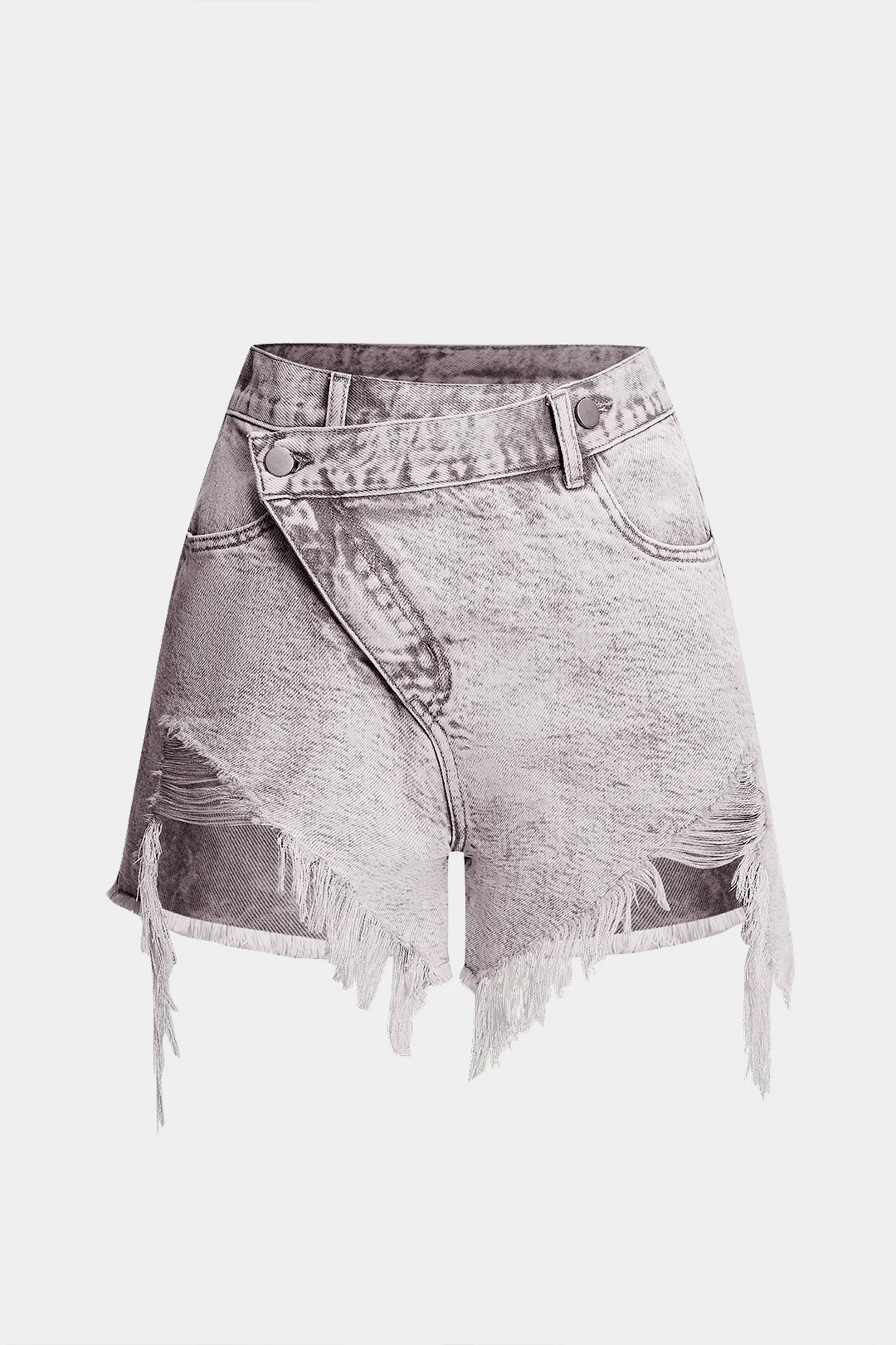 Denim Ripped Frayed Shorts - Flockneti