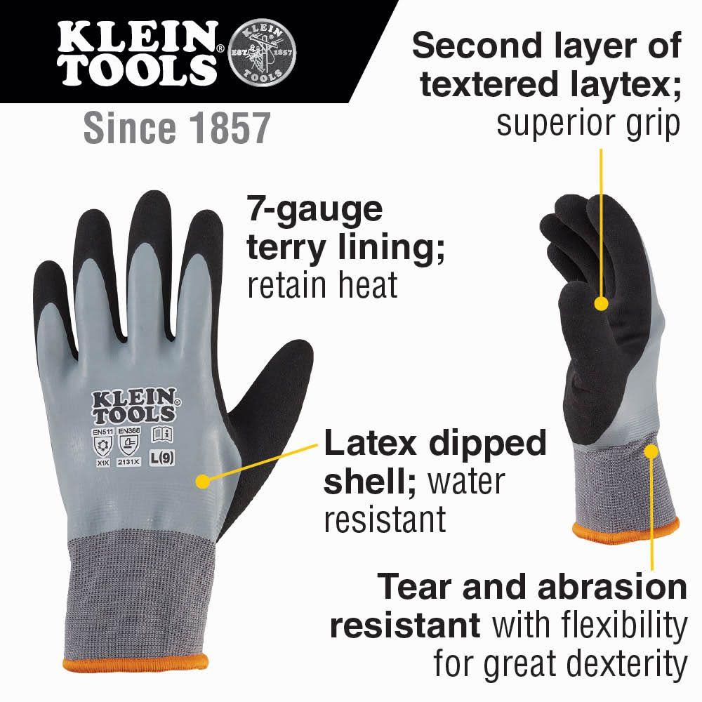 Klein Tools Thermal Dipped Gloves Large - Flockneti