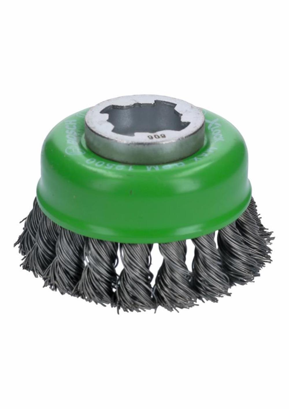 Bosch 3 In. Wheel Dia. X-LOCK Arbor Stainless Steel Knotted Wire Single Row Cup Brush - Flockneti