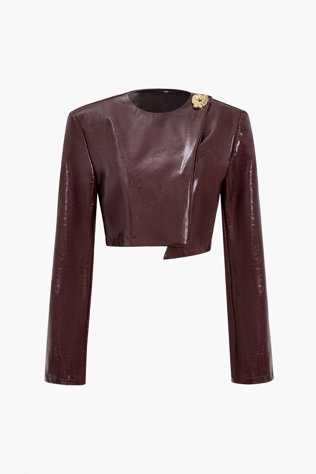 Asymmetrical Faux Leather Skirt Set - Flockneti