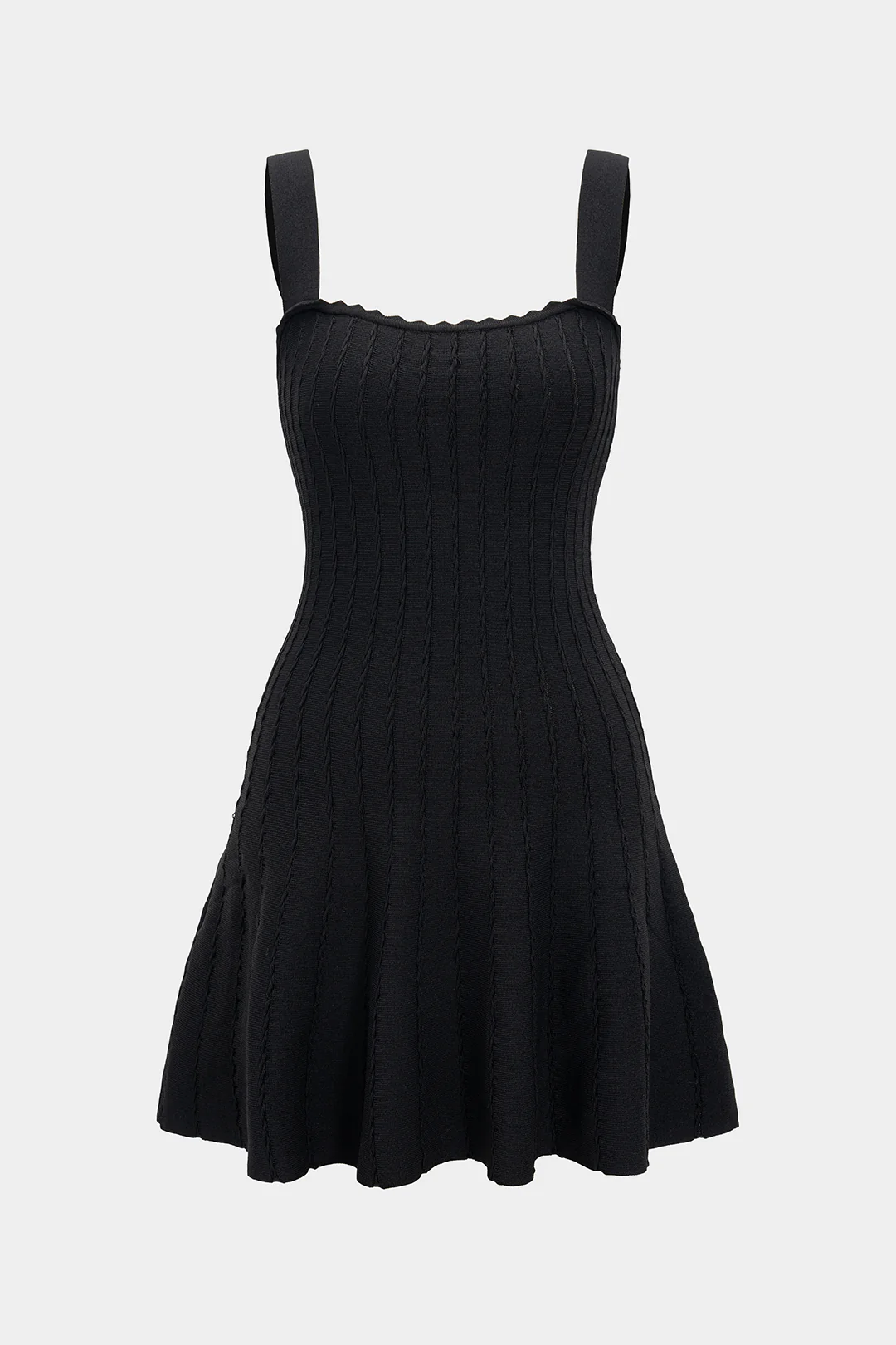 Knit Waist-Cinching Sleeveless Dress - Flockneti