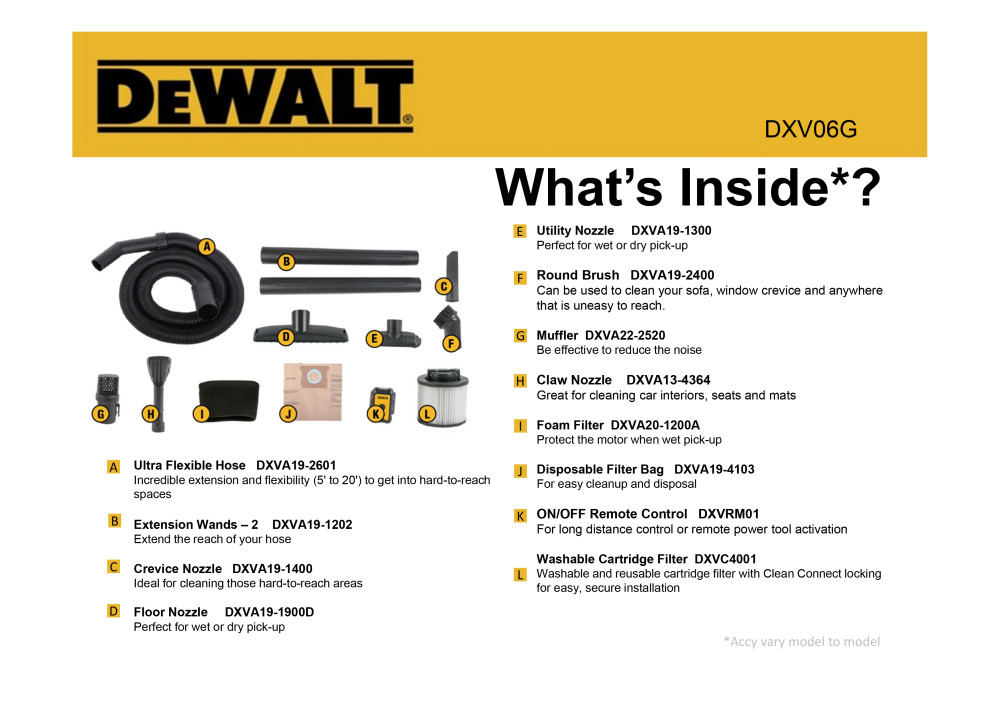 DEWALT 6 Gallon Wall Mounted Wet/Dry Vacuum with Wireless on/off Control - Flockneti