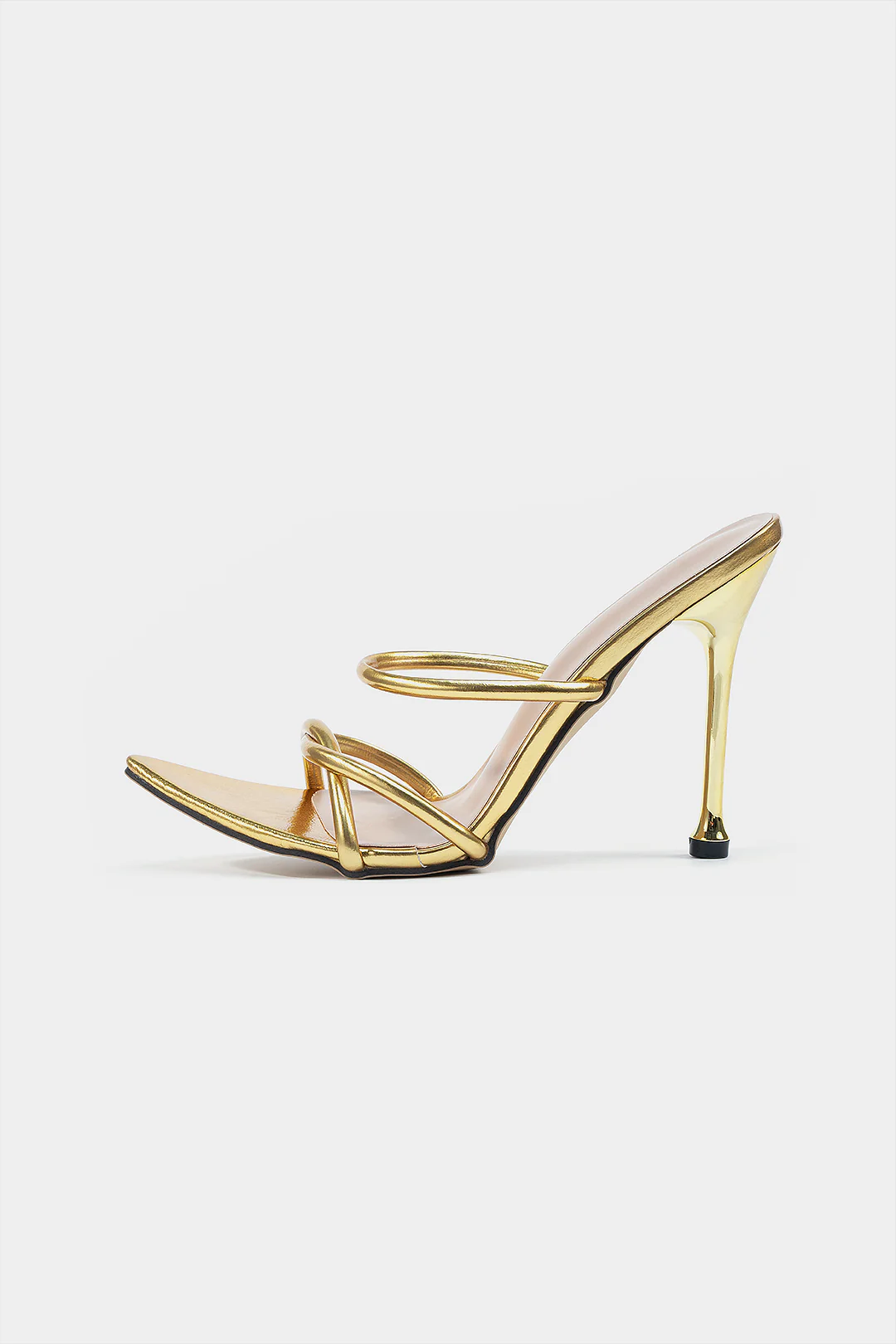 Crossed Pointed Toe High Heels - Flockneti