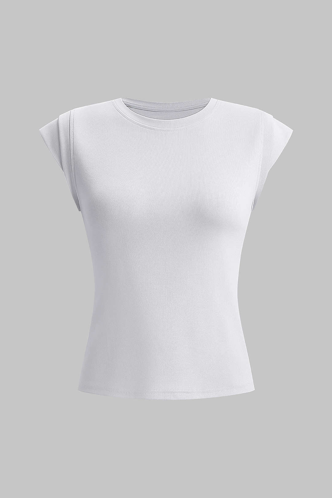 Round Neck Flutter Sleeve T-Shirt - Flockneti