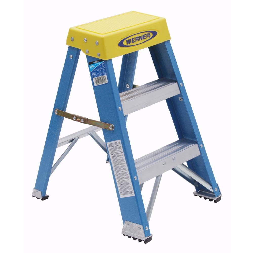 Werner 2 Ft. Type I Fiberglass Step Stool - Flockneti