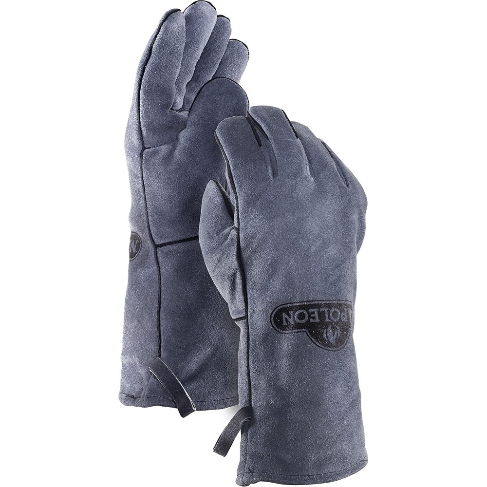 Napoleon Genuine Grey Cowhide Leather BBQ Gloves - Flockneti
