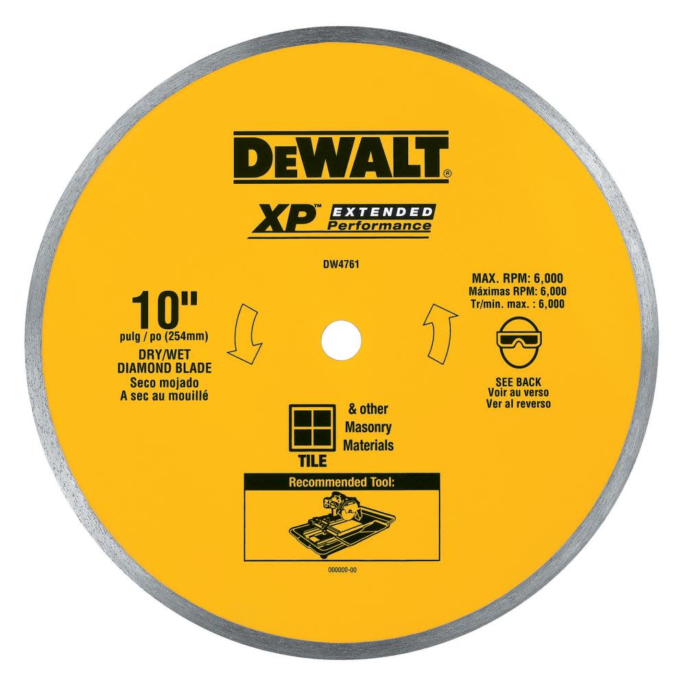 DEWALT 10-in Diameter 0.060-in Thickness Ceramic Tile Blade Wet - Flockneti