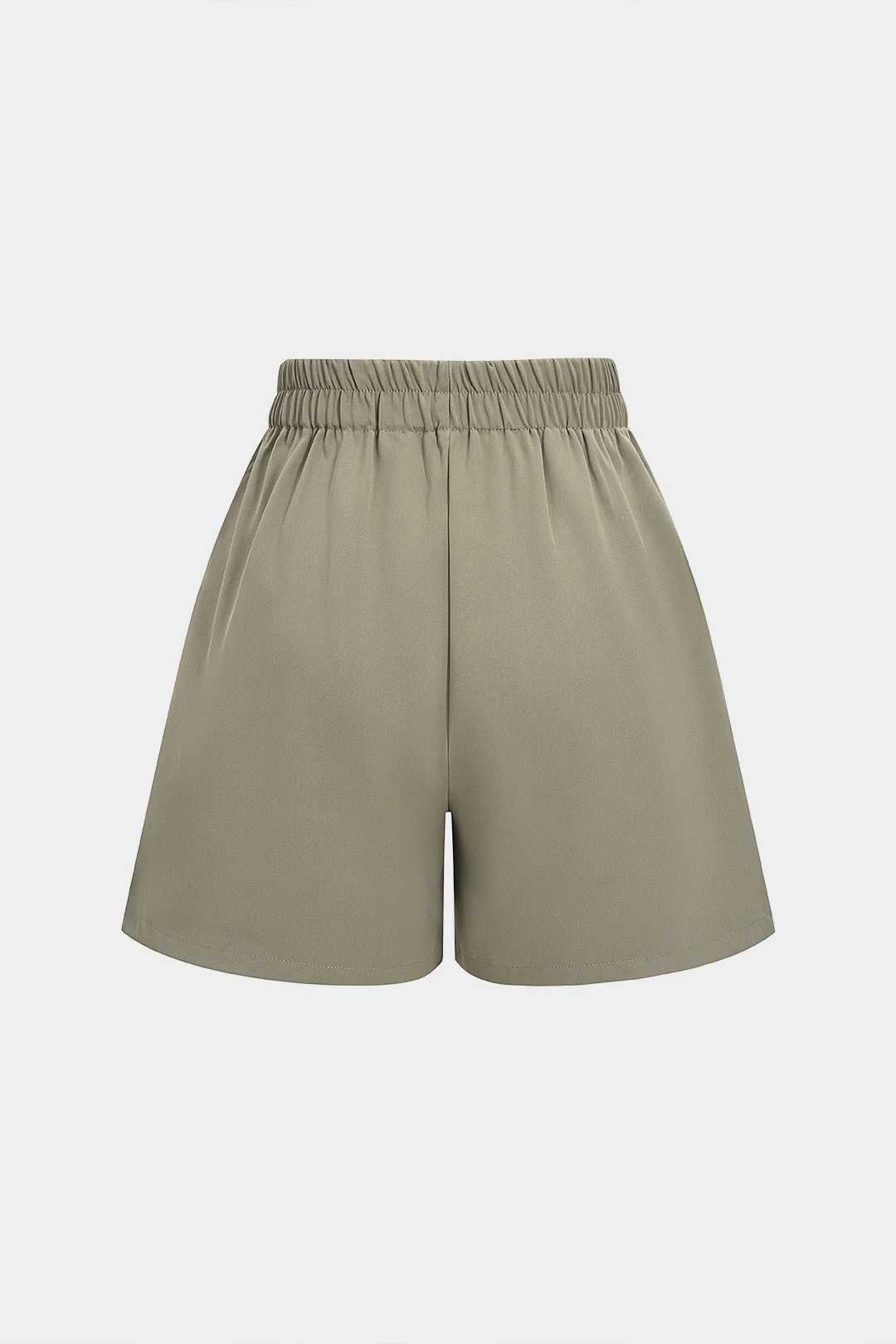 Button Ruched Wide Leg Shorts - Flockneti