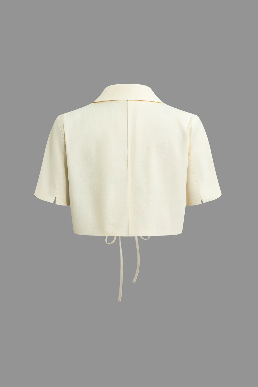 V-Neck Tie Up Short-Sleeve Shirt - Flockneti