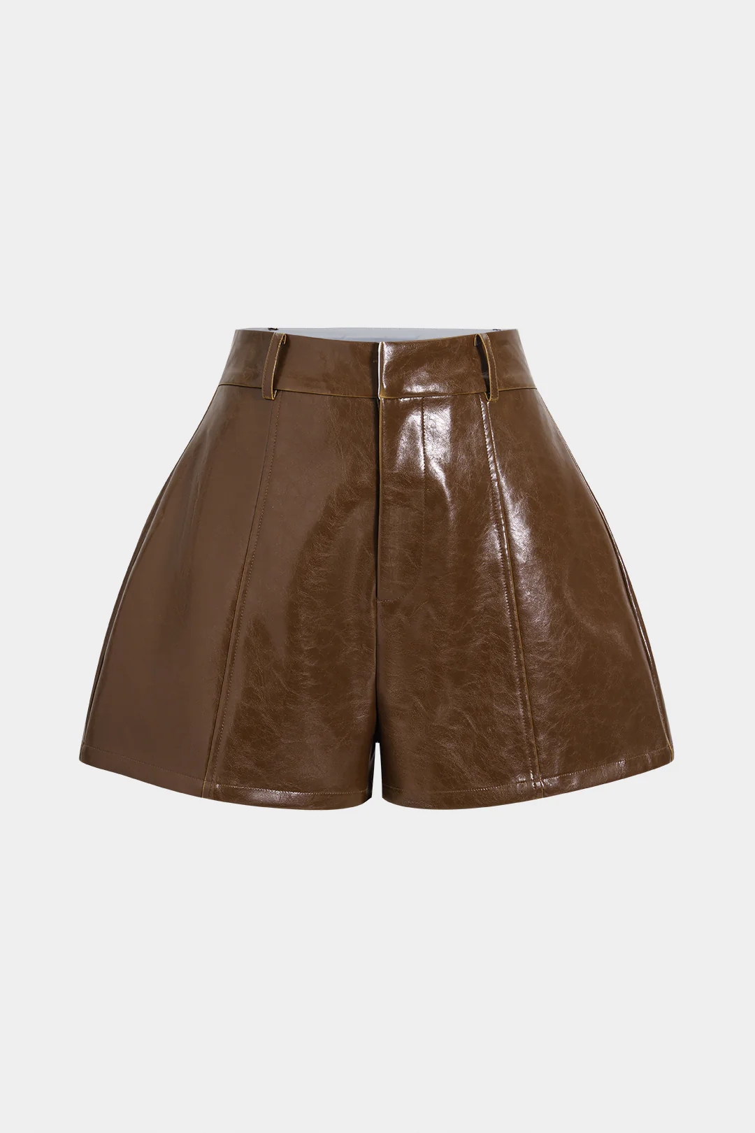 Faux Leather High Waist Shorts - Flockneti