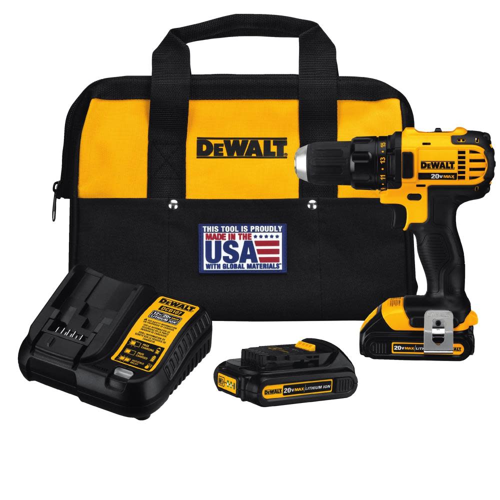 DEWALT DCD780C2 20V MAX Compact Drill Driver Kit - Flockneti