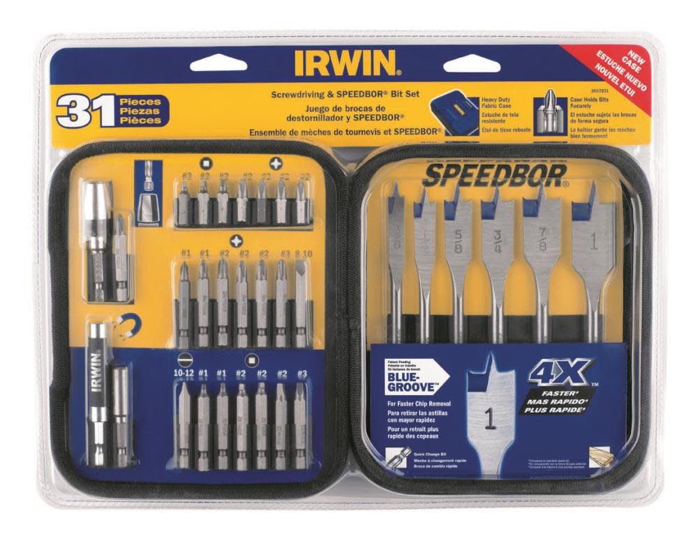 Irwin 31 piece Drill Drive and SPEEDBOR Bit Set - Flockneti