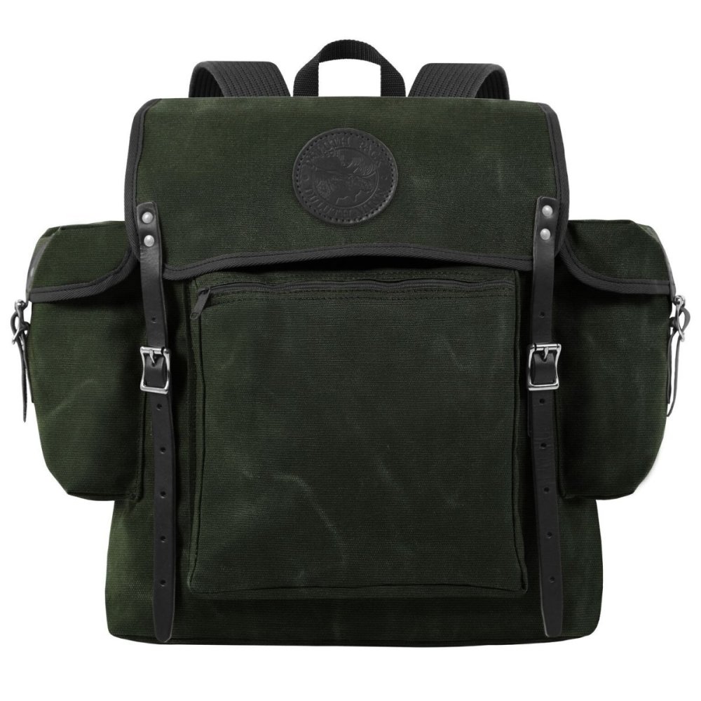 Duluth Pack 32 Liter Capacity Wax Olive Drab Canvas Rambler Backpack - Flockneti
