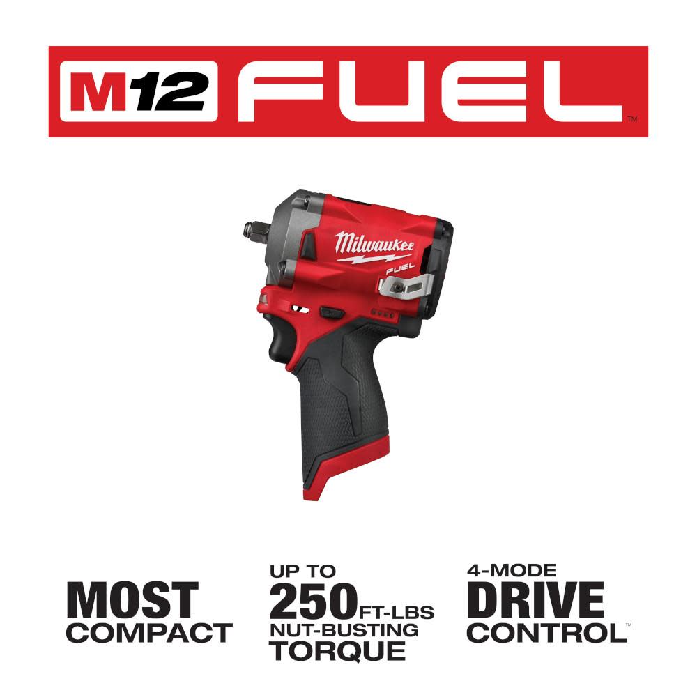 Milwaukee M12 FUEL Stubby 3/8 in. Impact Wrench - Flockneti