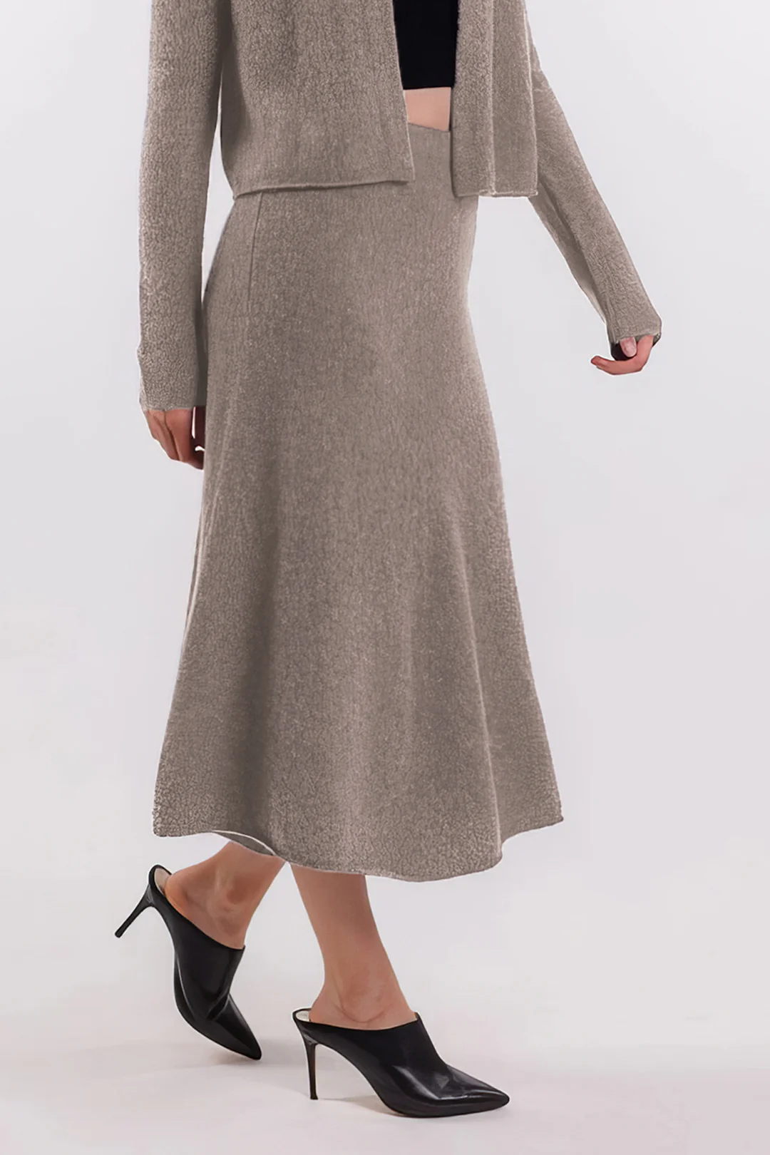 Solid Sweater Midi Skirt - Flockneti