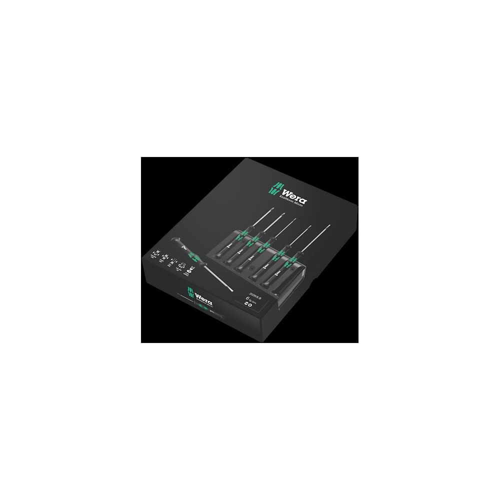 Wera Tools 6pc 2035/6 B Micro Screwdriver Set with Rack - Flockneti