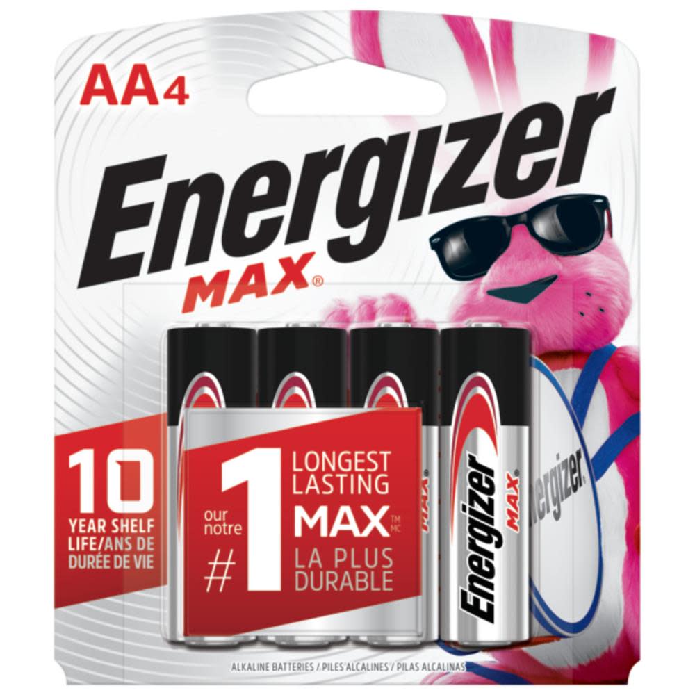 Energizer MAX Alkaline AA Batteries 4 Pack - Flockneti