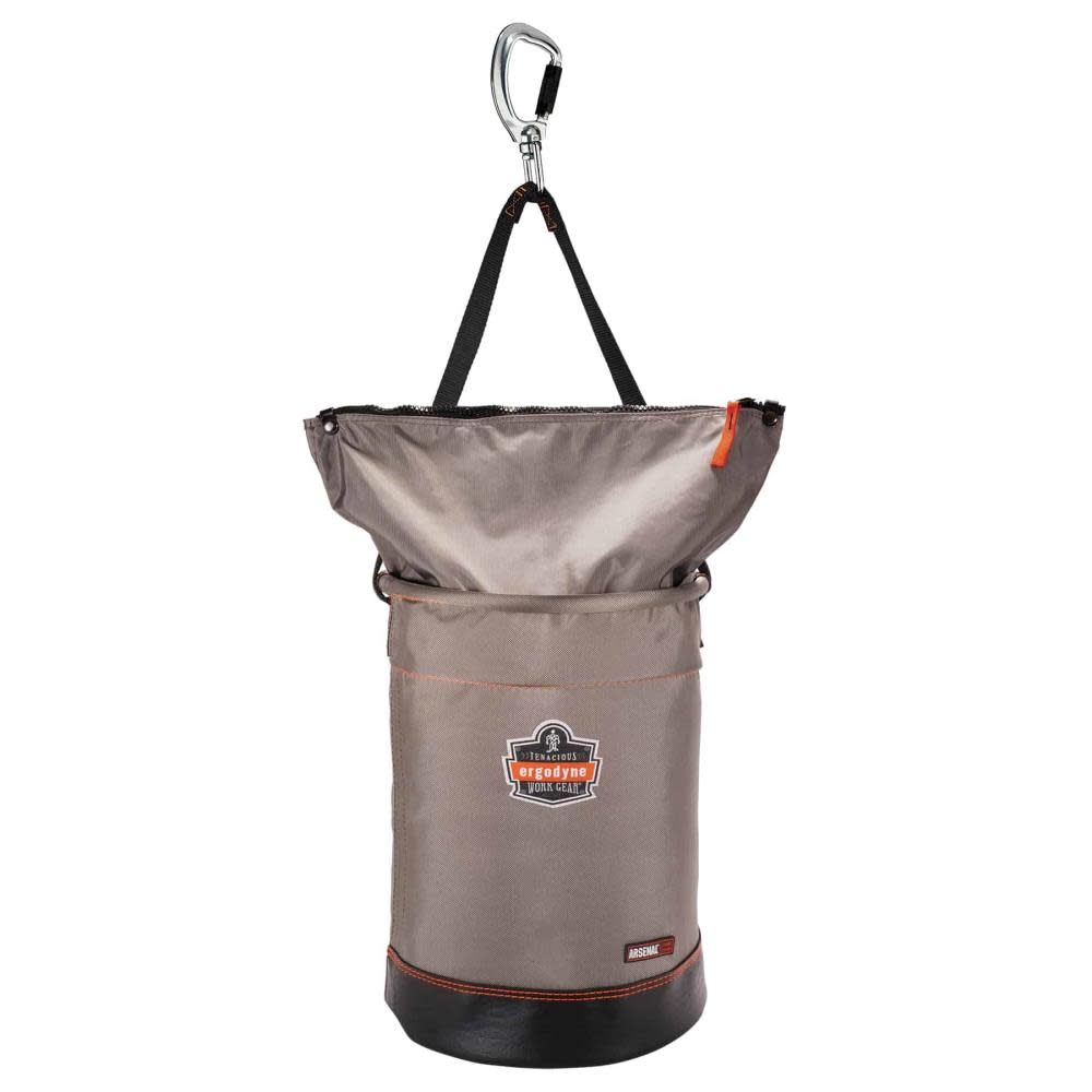 Ergodyne Hoist Bucket with Swiveling Carabiner Large Gray - Flockneti