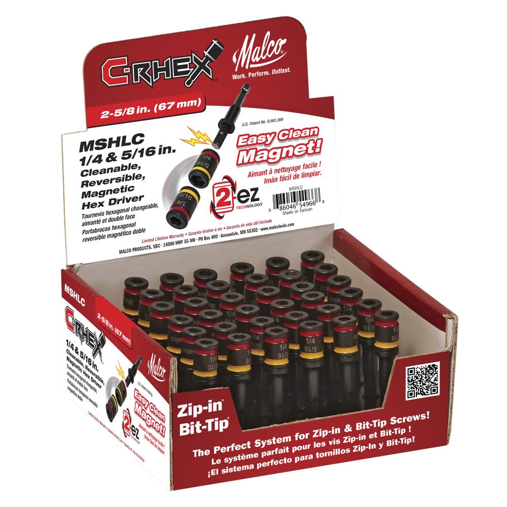 Malco Products 2 5/8″ Cleanable Reversible Hex Chuck Driver - Flockneti
