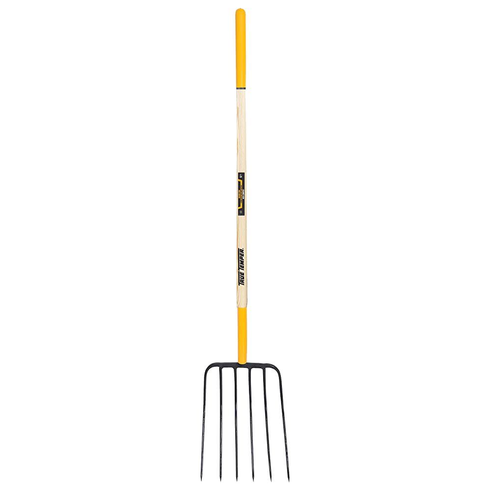 Ames 6-Tine Manure Fork with Cushion End Grip-on Hardwood Handle - Flockneti