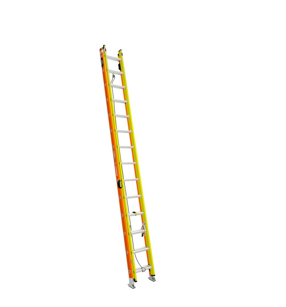 Werner Glidesafe Extension Ladder Fiberglass Tri Rung Type IA 28′ - Flockneti