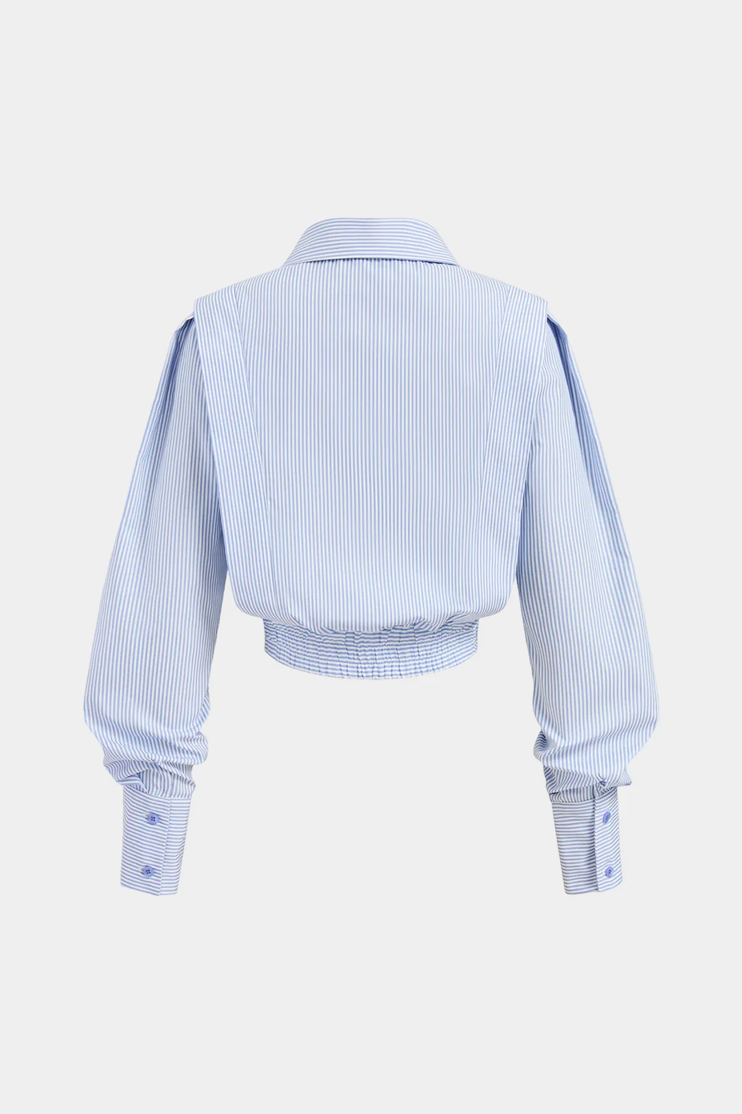Stripes Print Lapel Button Long-Sleeve Shirt - Flockneti