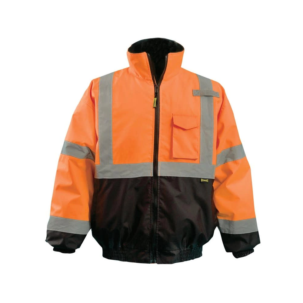 Occunomix Hi-Vis Orange Value Black Bottom 2-in-1 Bomber Jacket Small - Flockneti