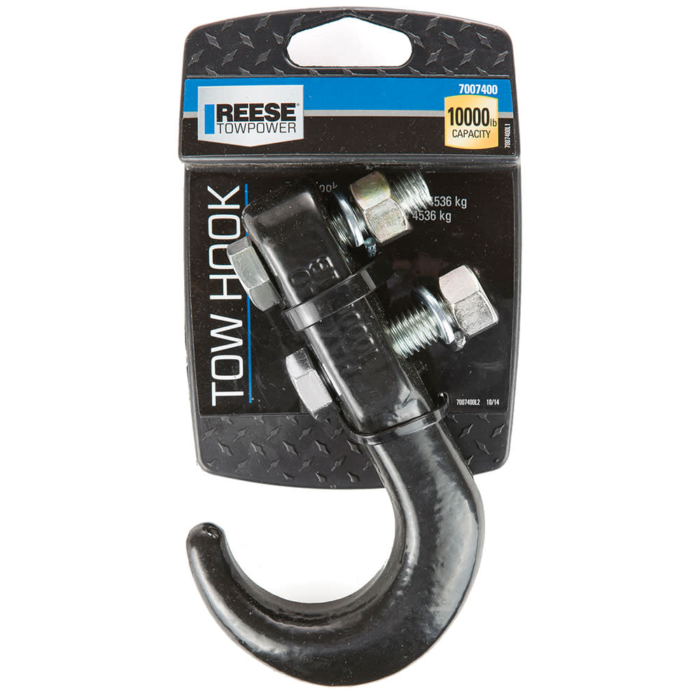 Reese 10000 lbs Black Universal Bolt On Tow Hook - Flockneti