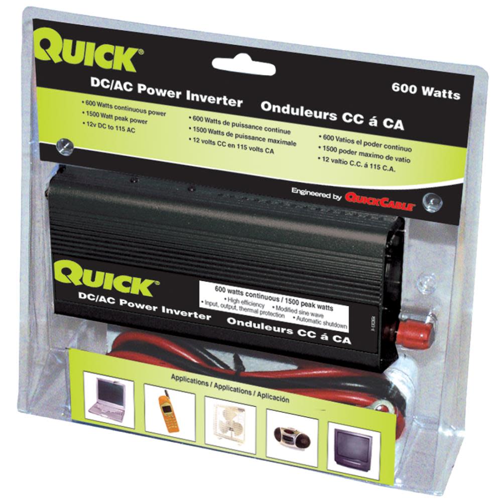 Quick Cable 600 Watt Modified Sine Wave Inverter - Flockneti