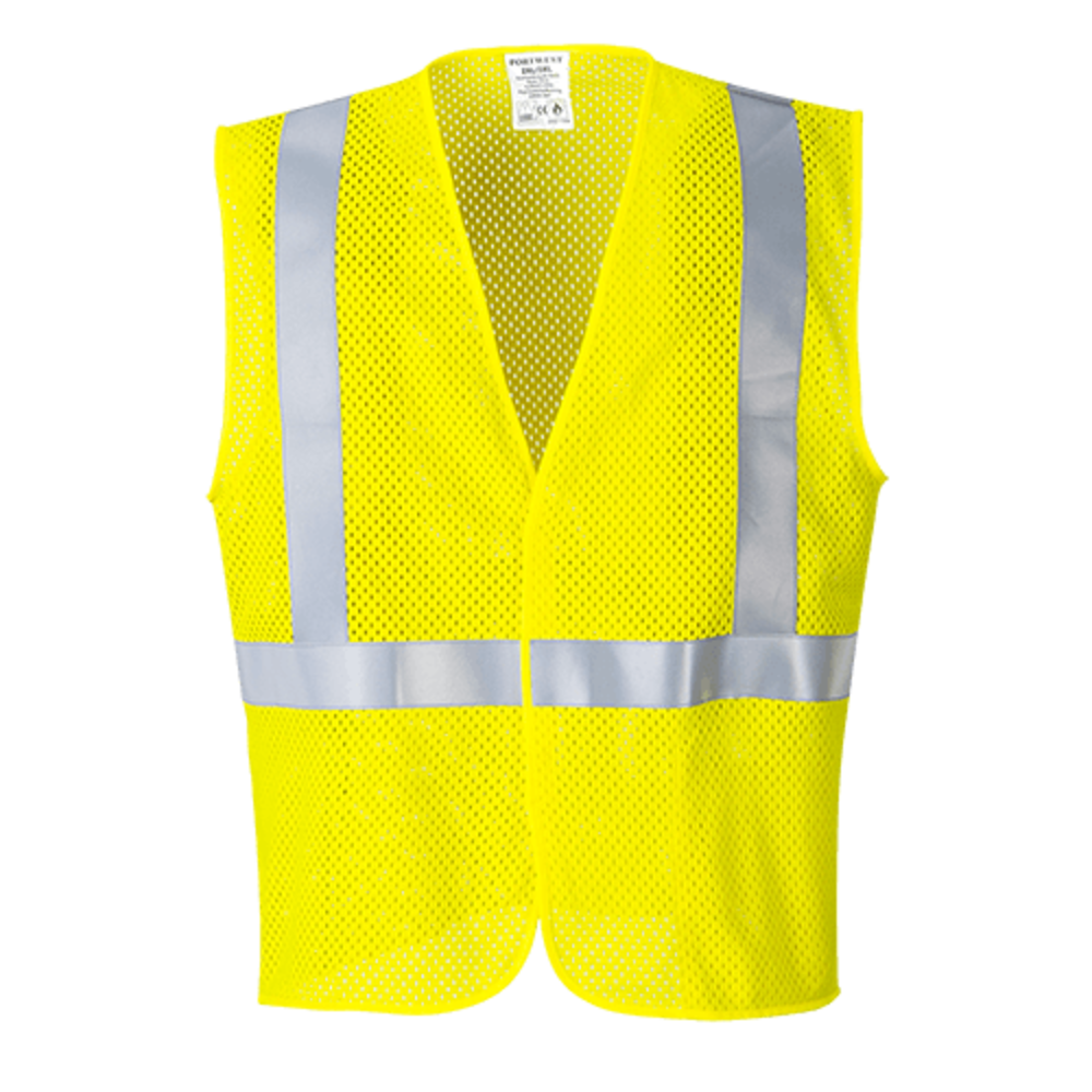 Portwest Yellow Arc Rated Flame Resistant Mesh Vest – XXL - Flockneti