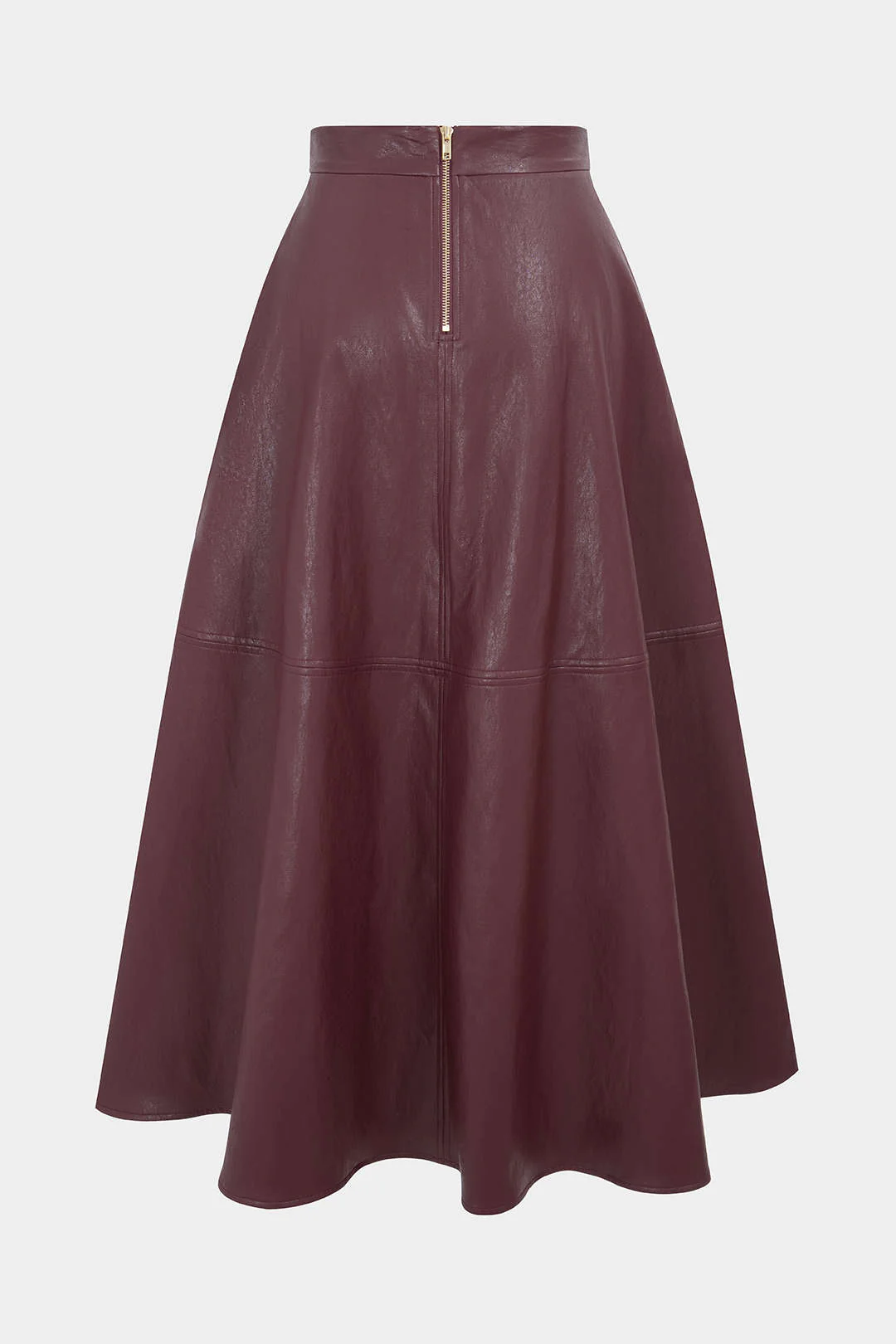 Faux Leather Metallic Belted Skirt - Flockneti