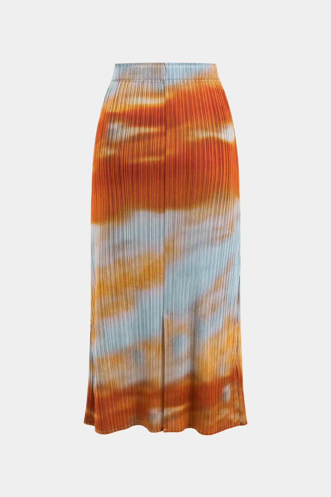 Tie Dye Print Pleated High Waist Split Skirt - Flockneti