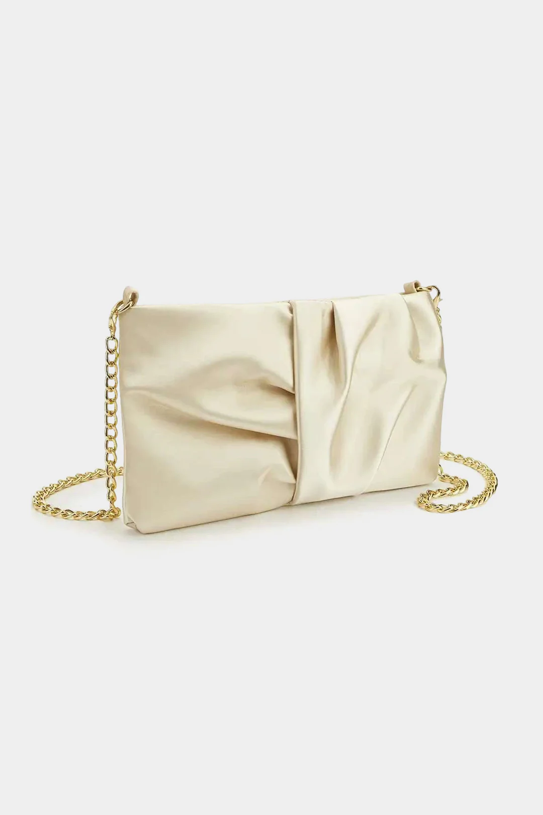 Metallic Chain Ruched Tote Bag - Flockneti