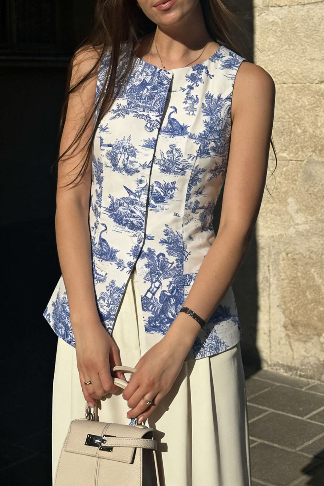 Floral Print Round Neck Tank Top - Flockneti