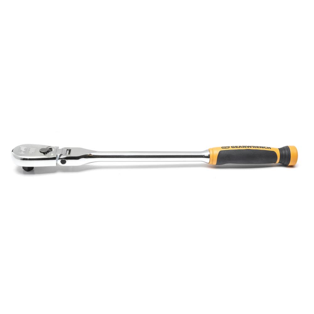 GEARWRENCH 1/2″ Drive 90 Tooth Dual Material Flex Head Teardrop Ratchet – 17″ - Flockneti