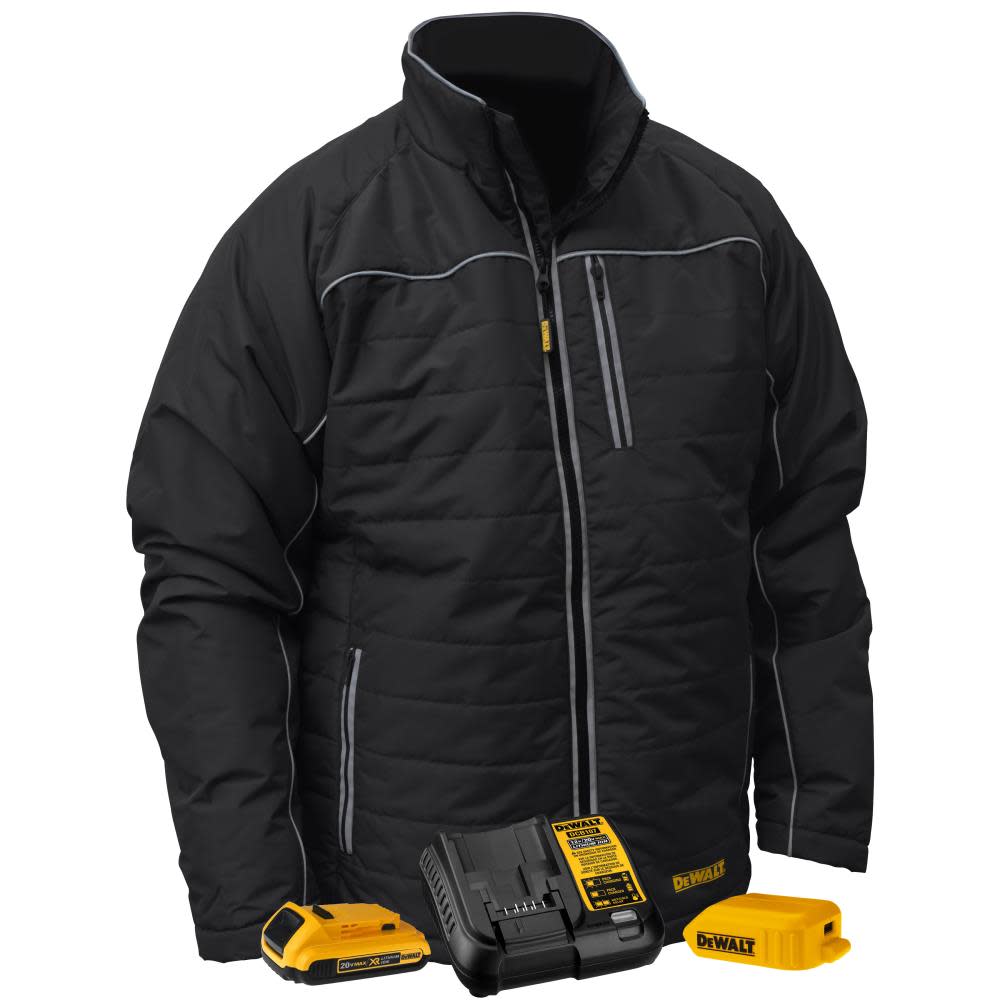 DEWALT Heated Kit Jacket Black Quilted 3X - Flockneti