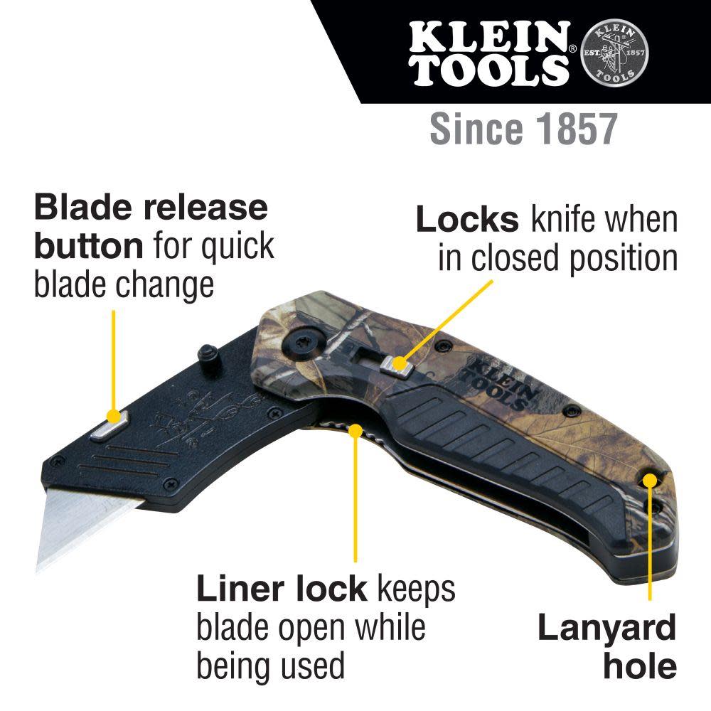 Klein Tools Folding Utility Knife Camo - Flockneti