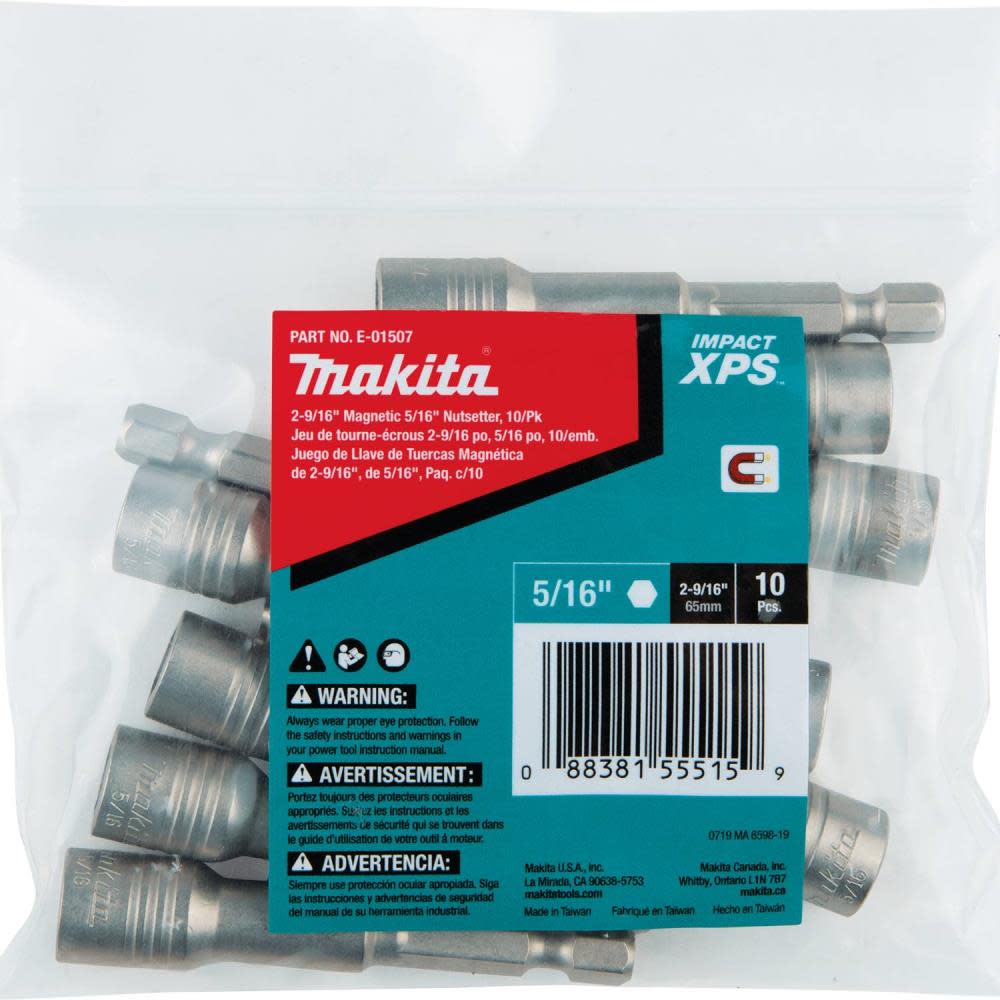 Makita Impact XPS 2-9/16″ Magnetic 5/16″ Nutsetter 10/pk Bulk - Flockneti